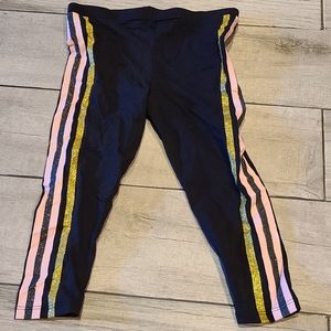 🍋‍🟩Girls glittered striped leggings☀️